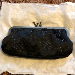 Sparkly black evening  bag retro look